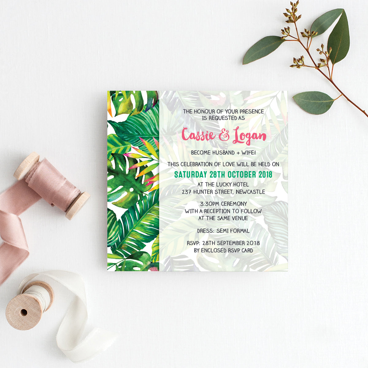 Gone Troppo Square Invitation