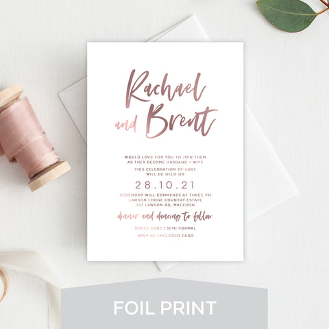 Modern Marble Foil Invitation