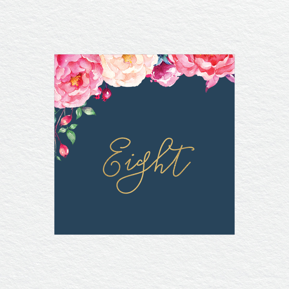 In Bloom (Navy) Table Numbers