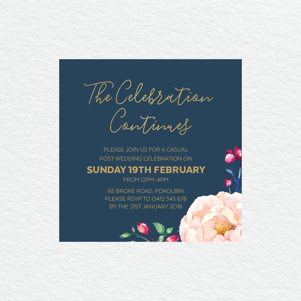 In Bloom (Navy) Information/Map Card