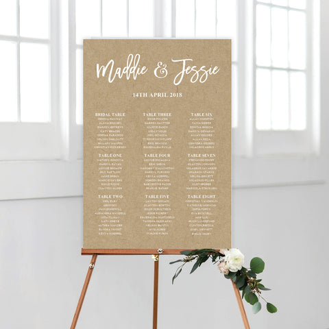 Rustic Wreath Seating Chart