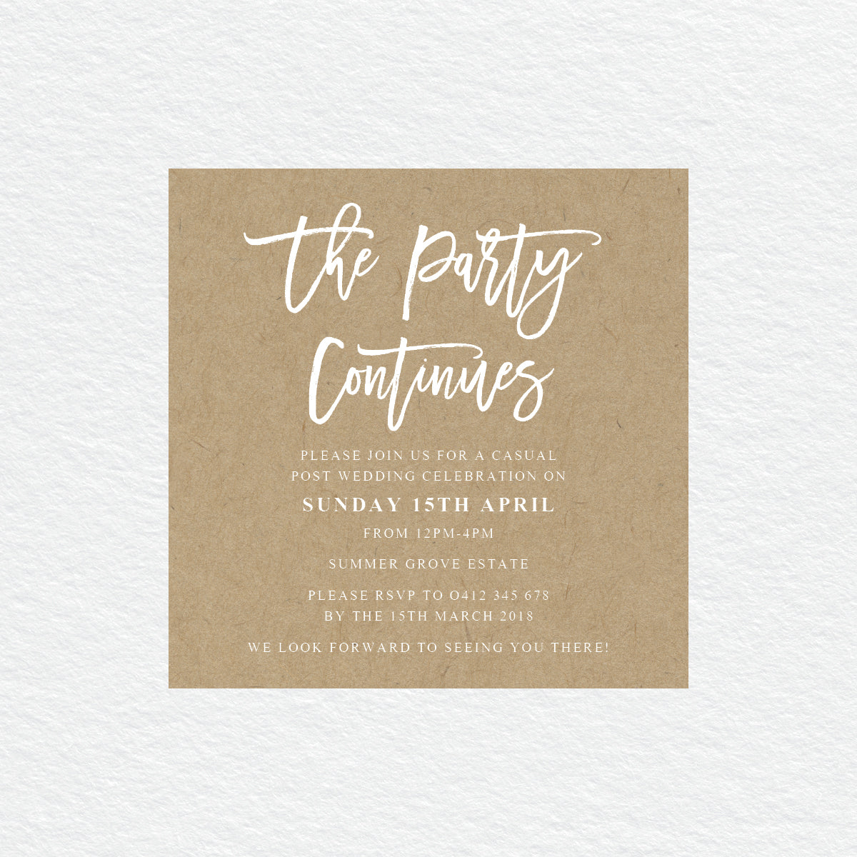 Kraft Party Information/Map Card