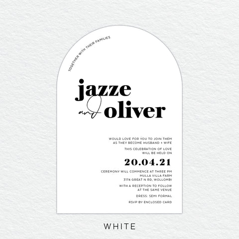 Sweet Type White Ink Invitation