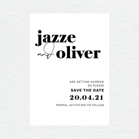 Fresh Type Save the Date Card