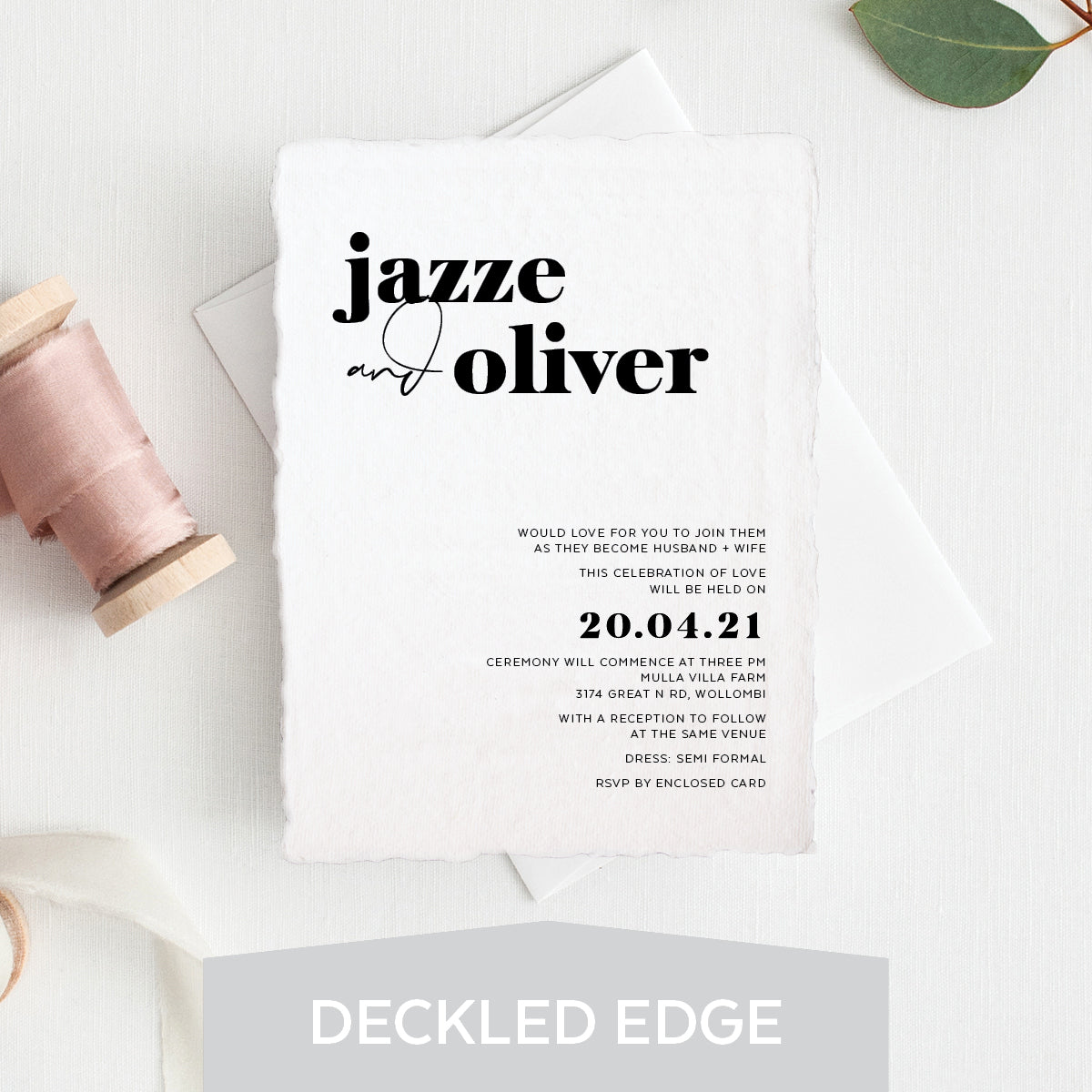 Love Pop Deckled Edge Invitation