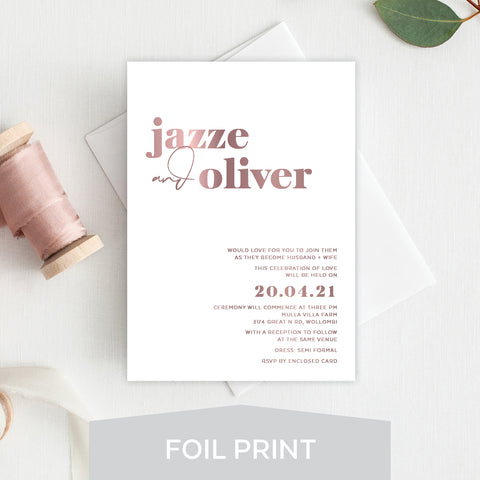 Modern Marble Foil Invitation