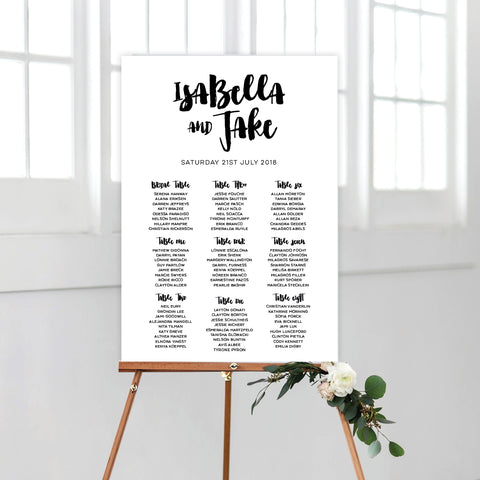 Watercolour Blooms Seating Chart