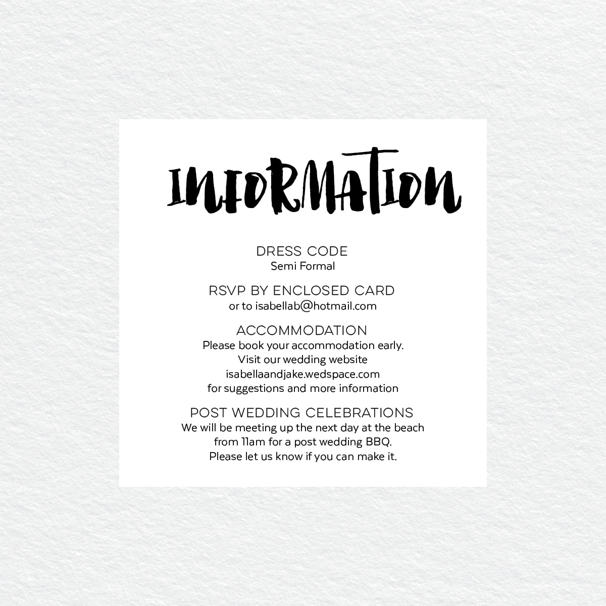 Love Struck Information/Map Card