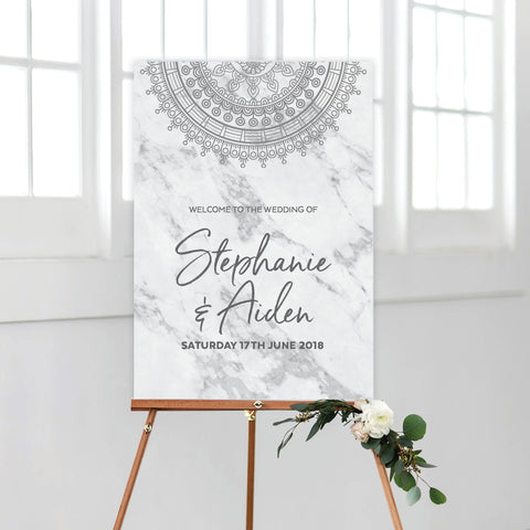 Marble Mandala Engagement Invitation