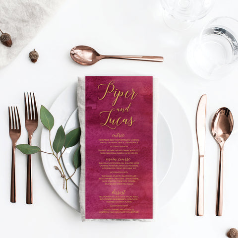 Modern Monogram Menu