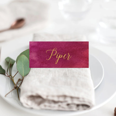 Floral Marsala Placecard