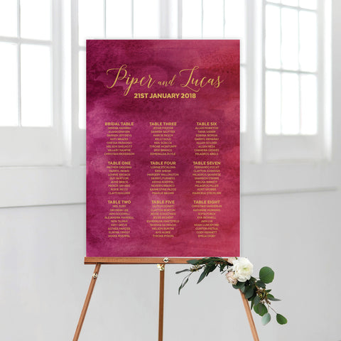 Floral Marsala Seating Chart