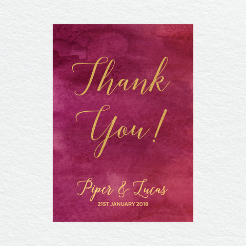 Floral Marsala Thankyou Cards