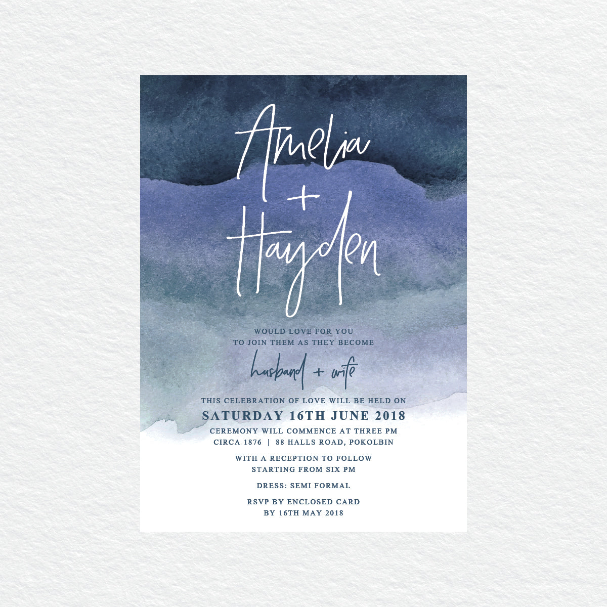 Midnight Rectangle Invitation