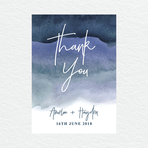 Deep Blue Thankyou Cards