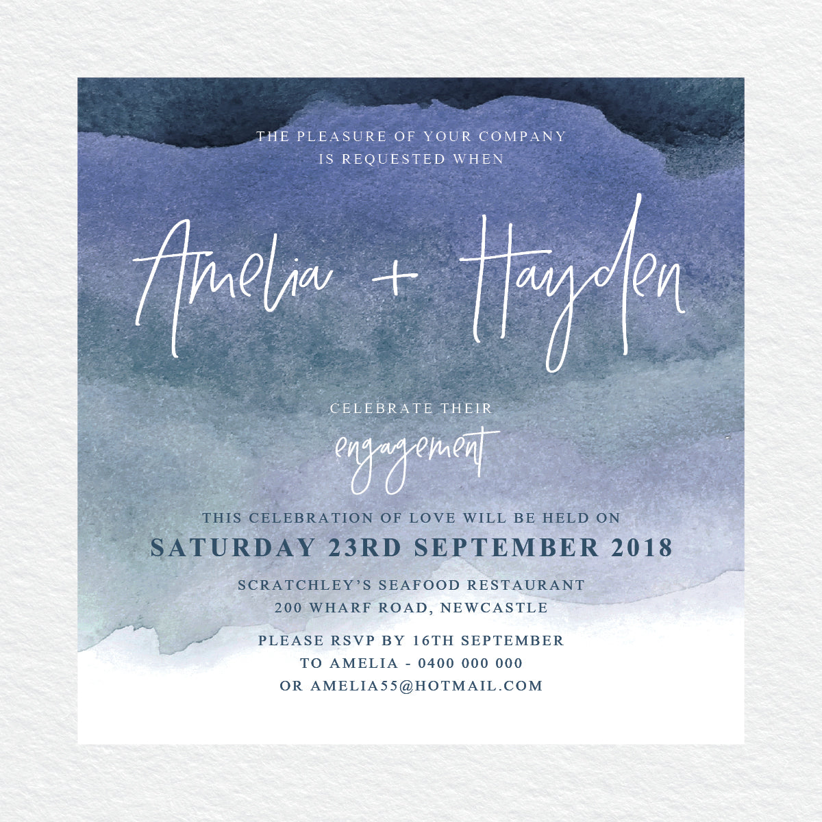 Midnight Engagement Invitation