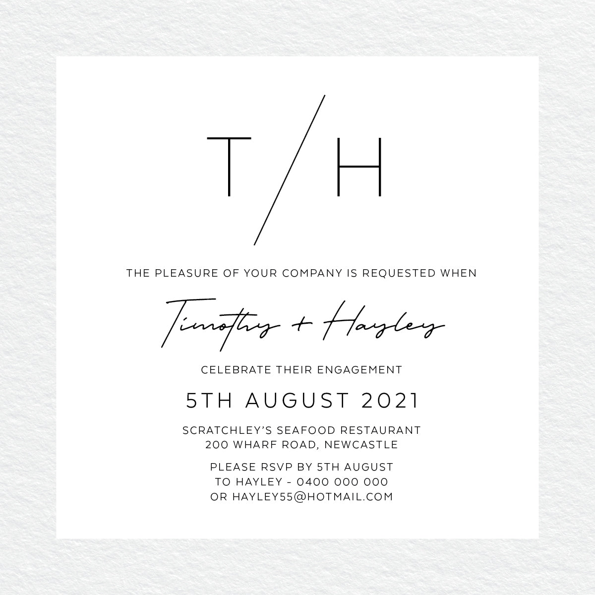 Modern Tilt Engagement Invitation