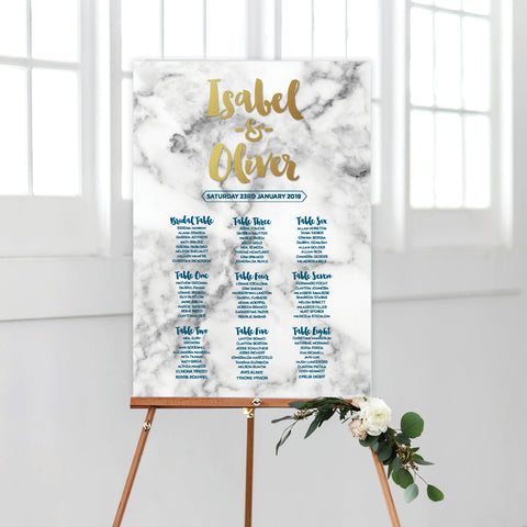 Gold Marble Seating Chart