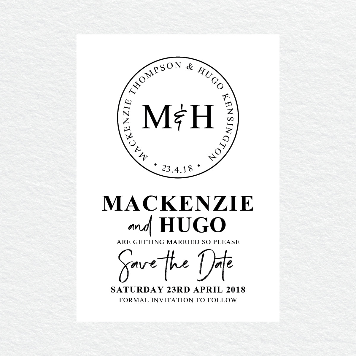 Modern Monogram Save the Date Card