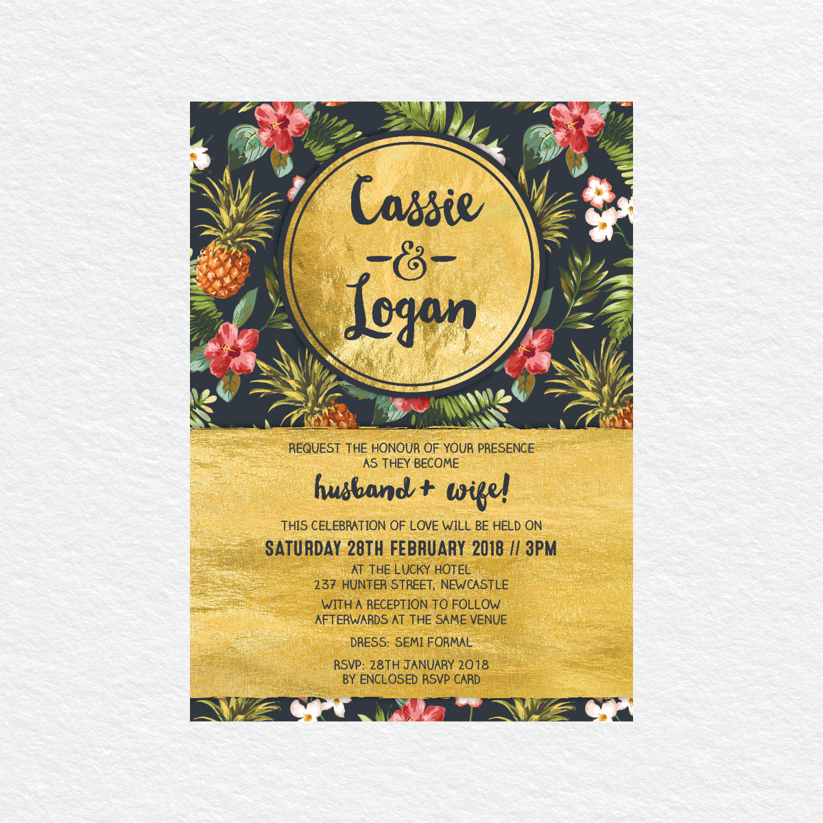 Pineapple Punch Rectangle Invitation