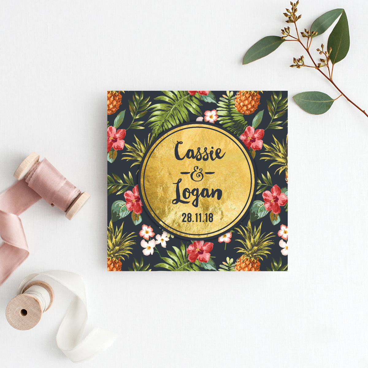 Pineapple Punch Square Invitation