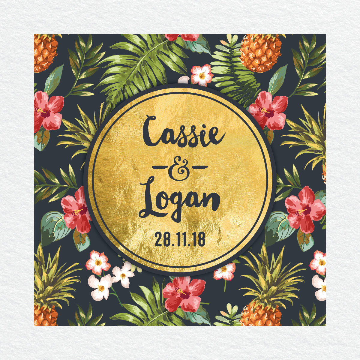 Pineapple Punch Square Invitation