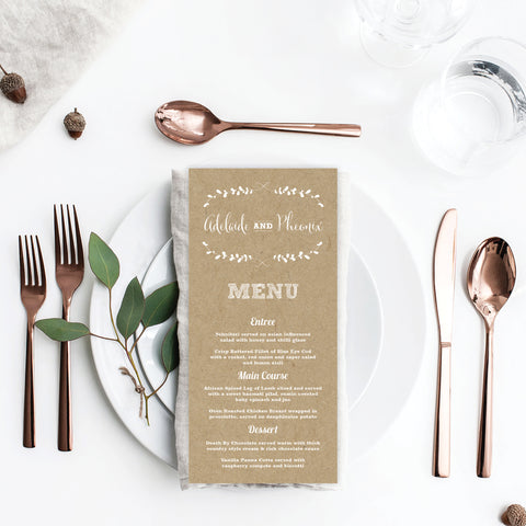 Rustic Laurels Rectangle Invitation