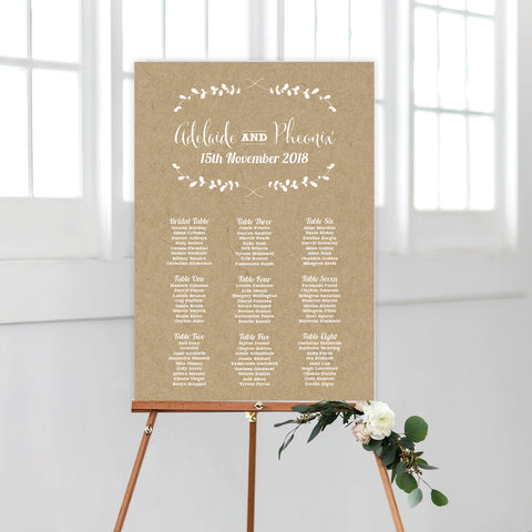 Rustic Wreath Seating Chart