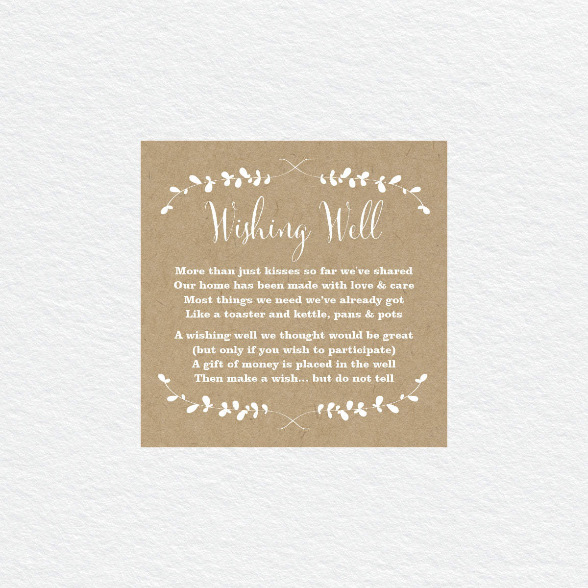 Rustic Laurels Wishing Well Card