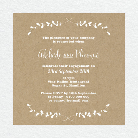 Woodland Whimsy Engagement Invitation