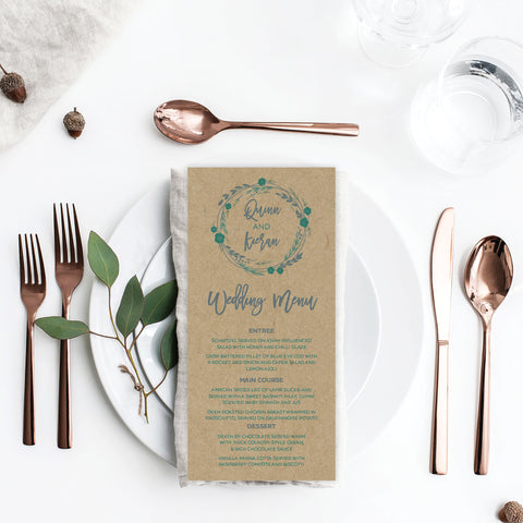 Boho Flourish Menu