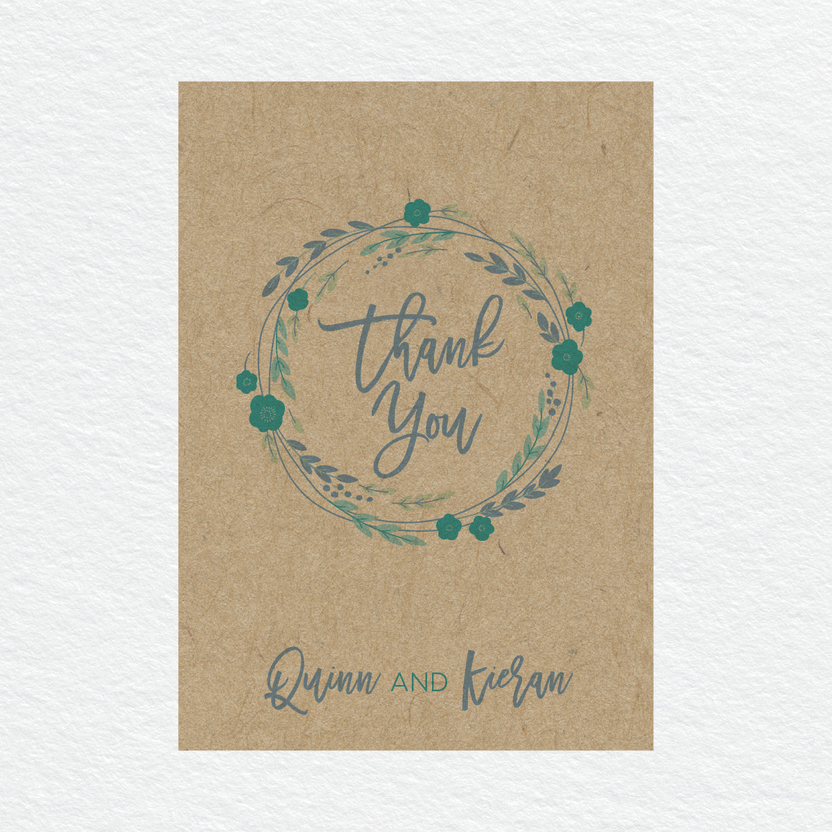 Rustic Wreath Thankyou Cards