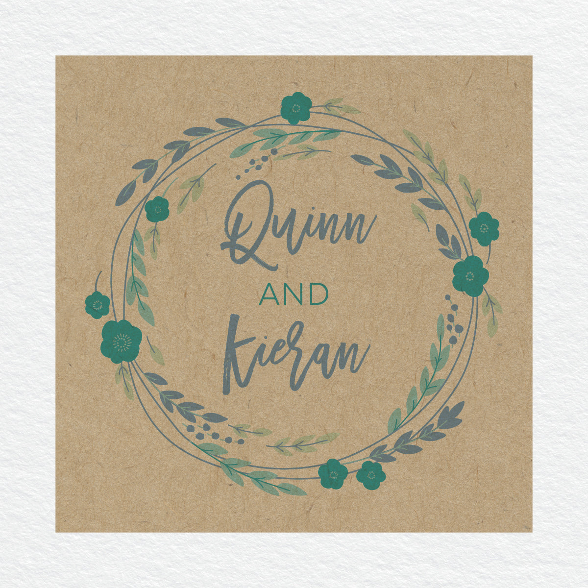 Rustic Wreath Square Invitation