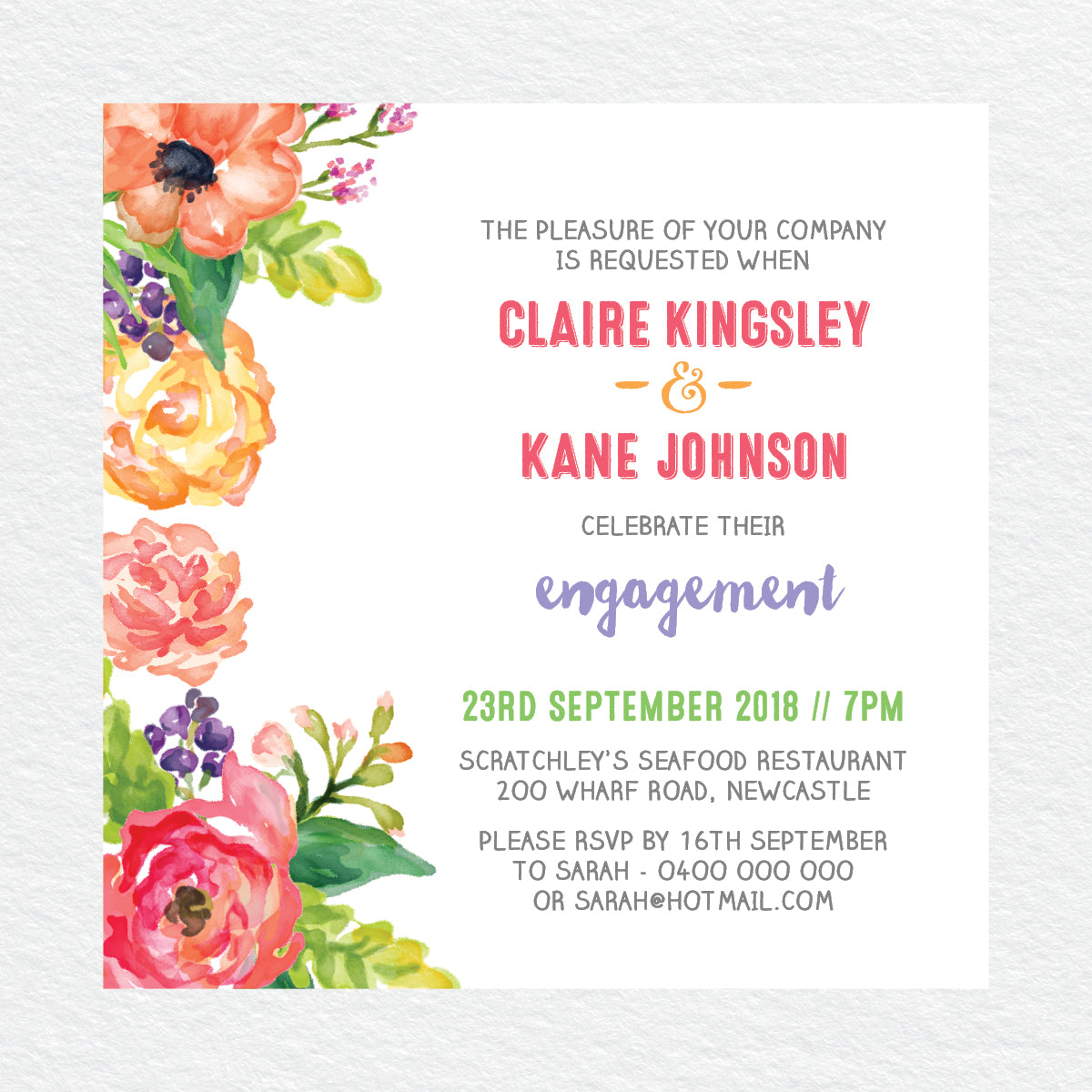 Spring Sweetness Engagement Invitation