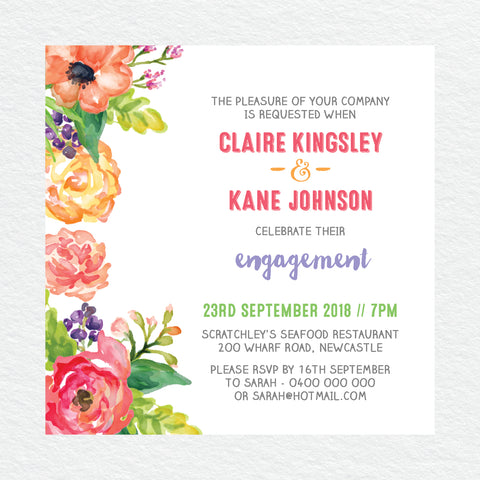 Woodland Whimsy Engagement Invitation