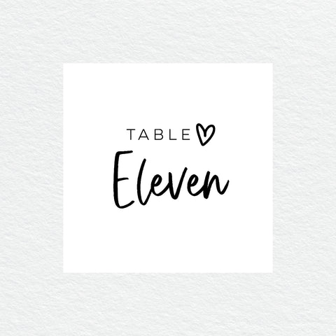 You and Me Table Numbers