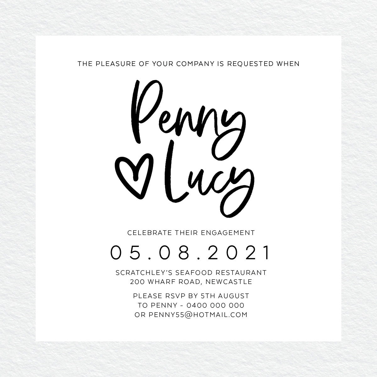 Sweet Heart Engagement Invitation