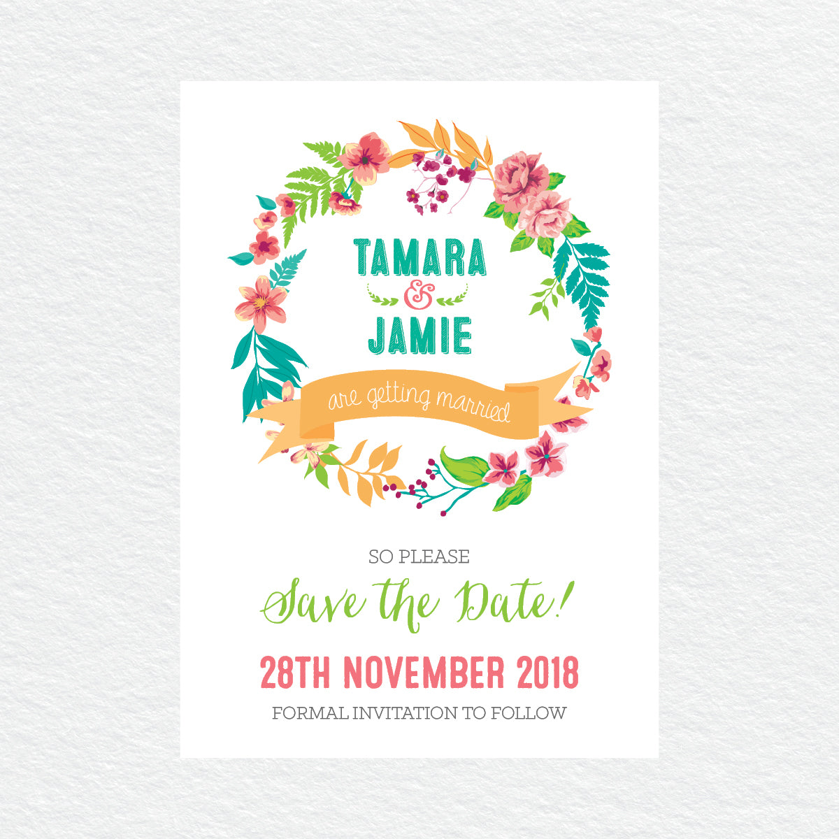 Tropical Celebration Save the Date Card