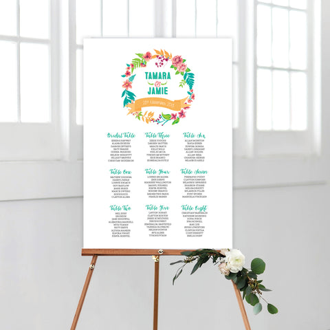 Tropical Celebration Table Numbers