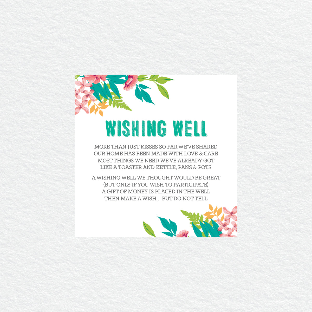 Tropical Celebration Wishing Well Card