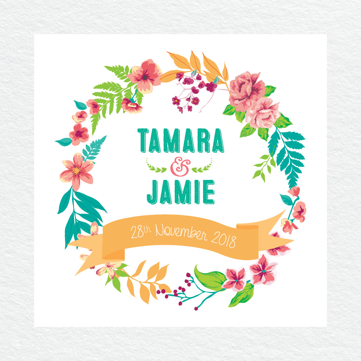 Tropical Celebration Square Invitation