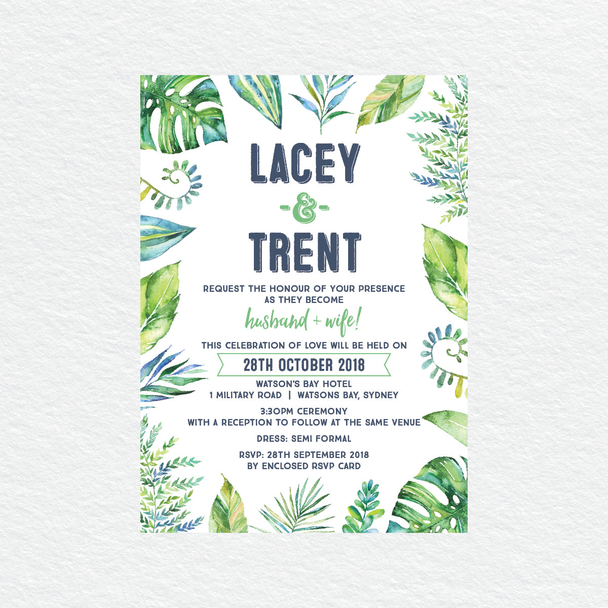 Tropicana Rectangle Invitation