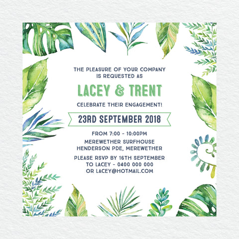 Tropical Celebration Engagement Invitation