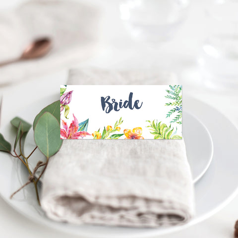 Watercolour Blooms Placecard