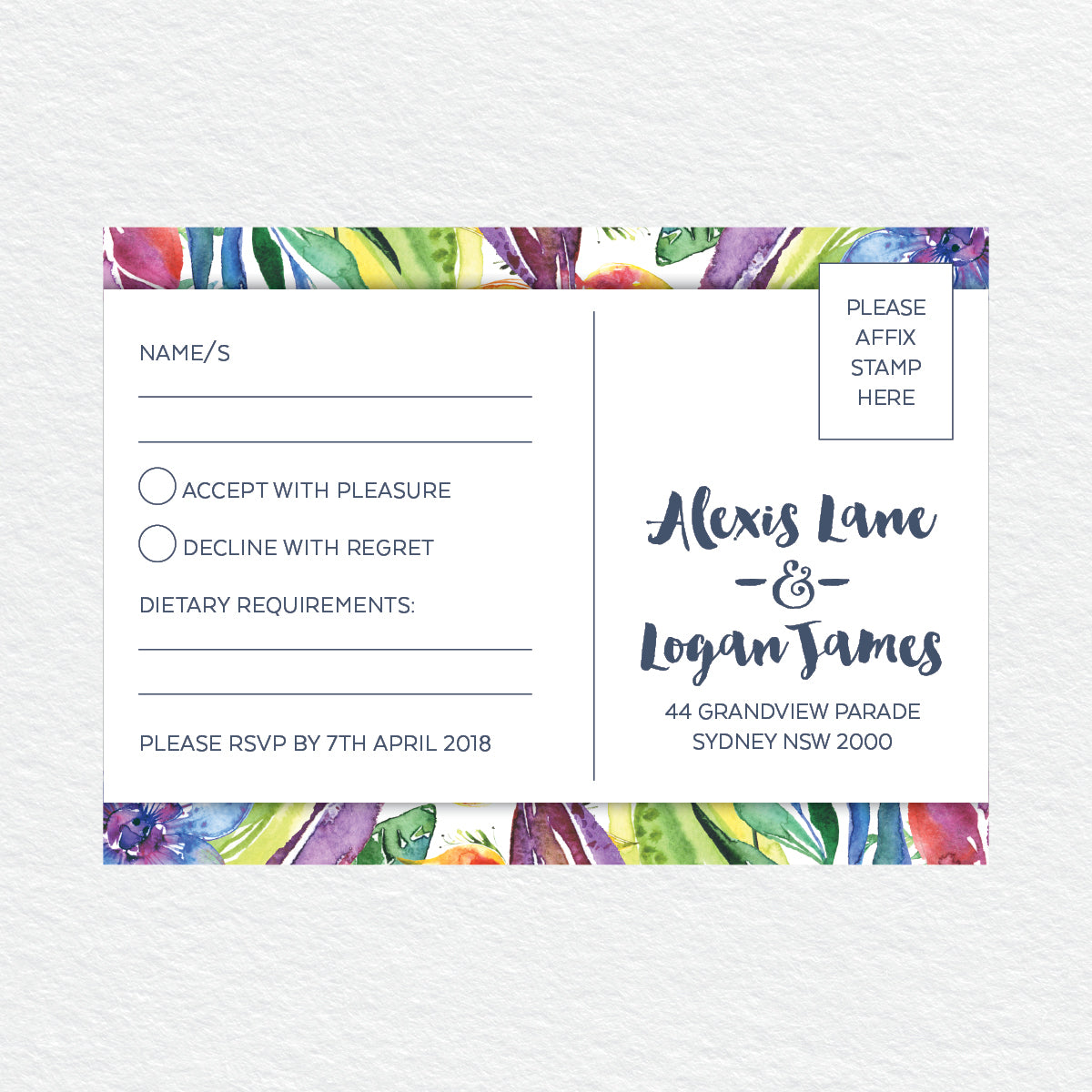 Vibrant Tropfest RSVP Card