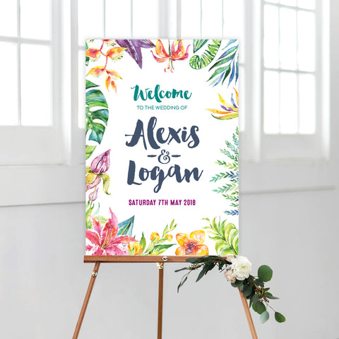 In Bloom (Navy) Welcome Sign