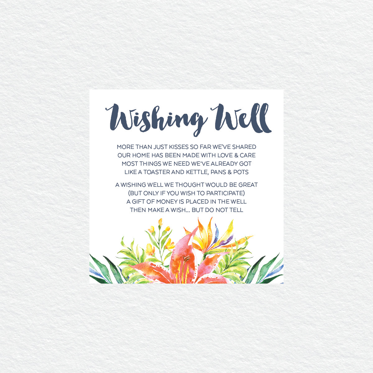 Vibrant Tropfest Wishing Well Card