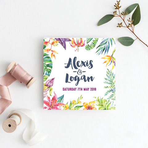 Watercolour Blooms Rectangle Invitation