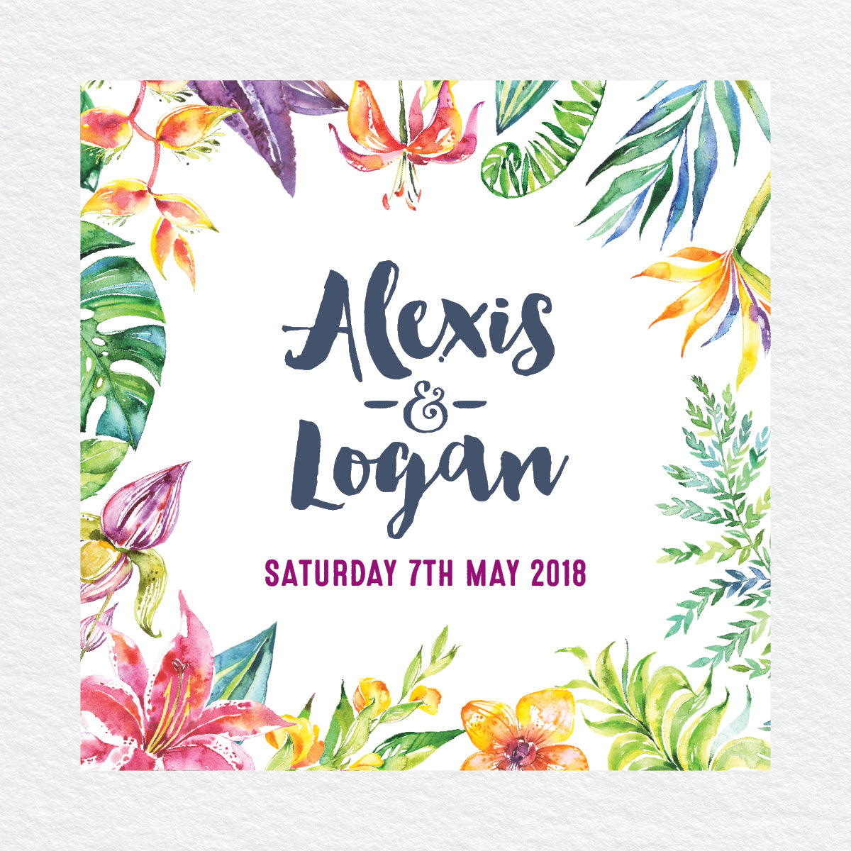 Vibrant Tropfest Square Invitation