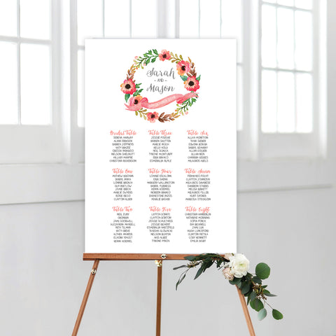 Botanical Wreath Seating Chart